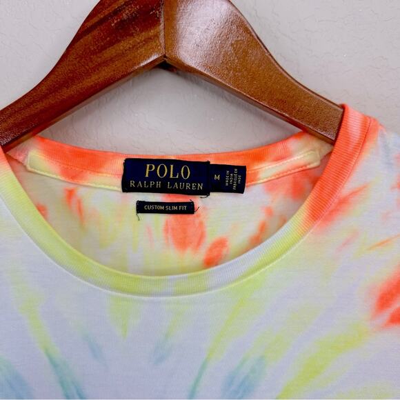 POLO RALPH LAUREN Tie Dye T-shirt 1992 Cotton Custom Slim Fit Men’s Size M - Picture 10 of 13